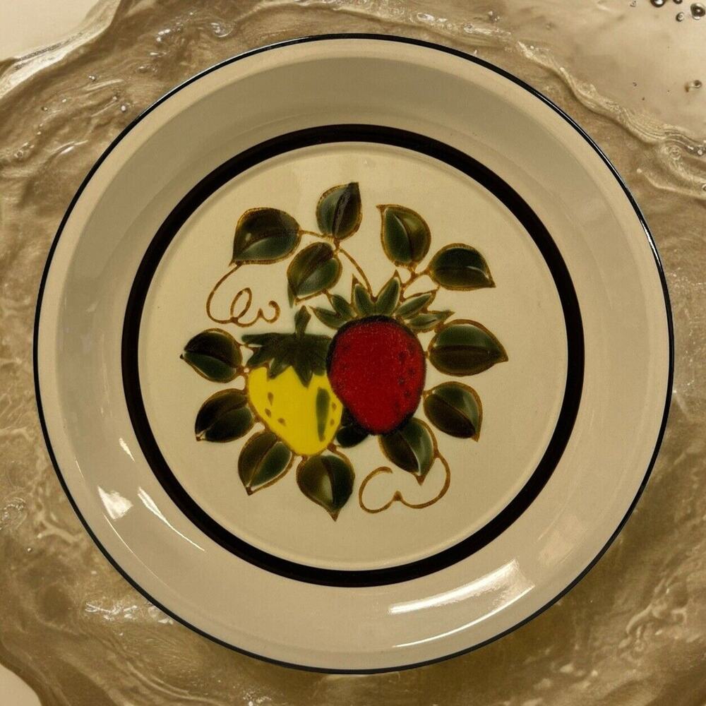 Vintage MCM‎ STRAWBERRIES Japanese Stoneware Single 12” Serving Plate JAPAN 4112